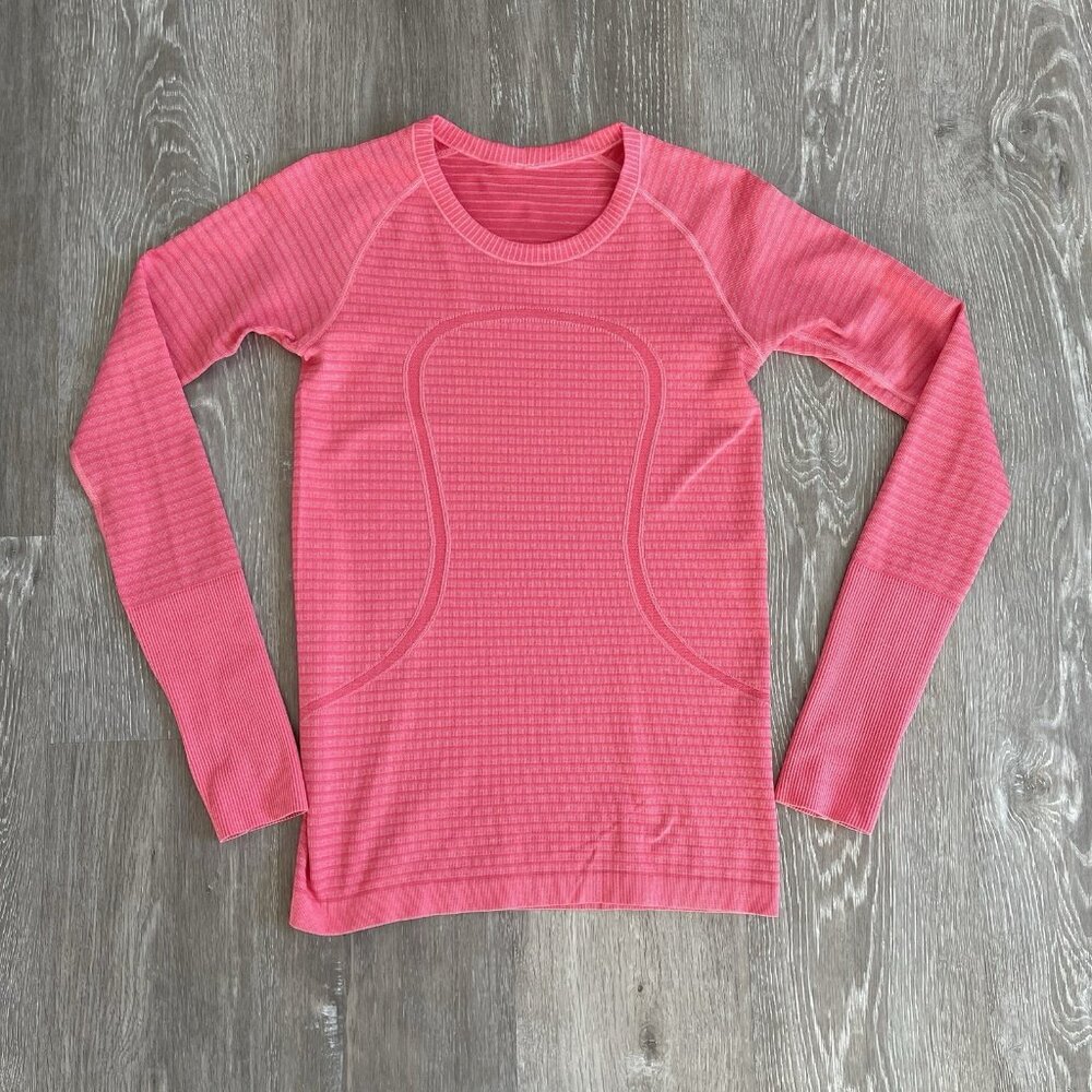 Lululemon Swiftly Tech Long Sleeve Crew Rugby Stripe Tonal Heathered Size 6